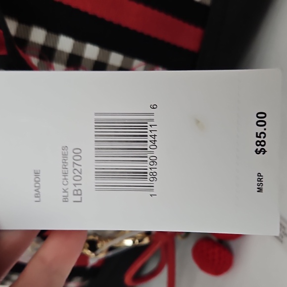 Betsey Johnson NWT Cherry Checkered Satchel Crossbody Bag - Picture 6 of 6